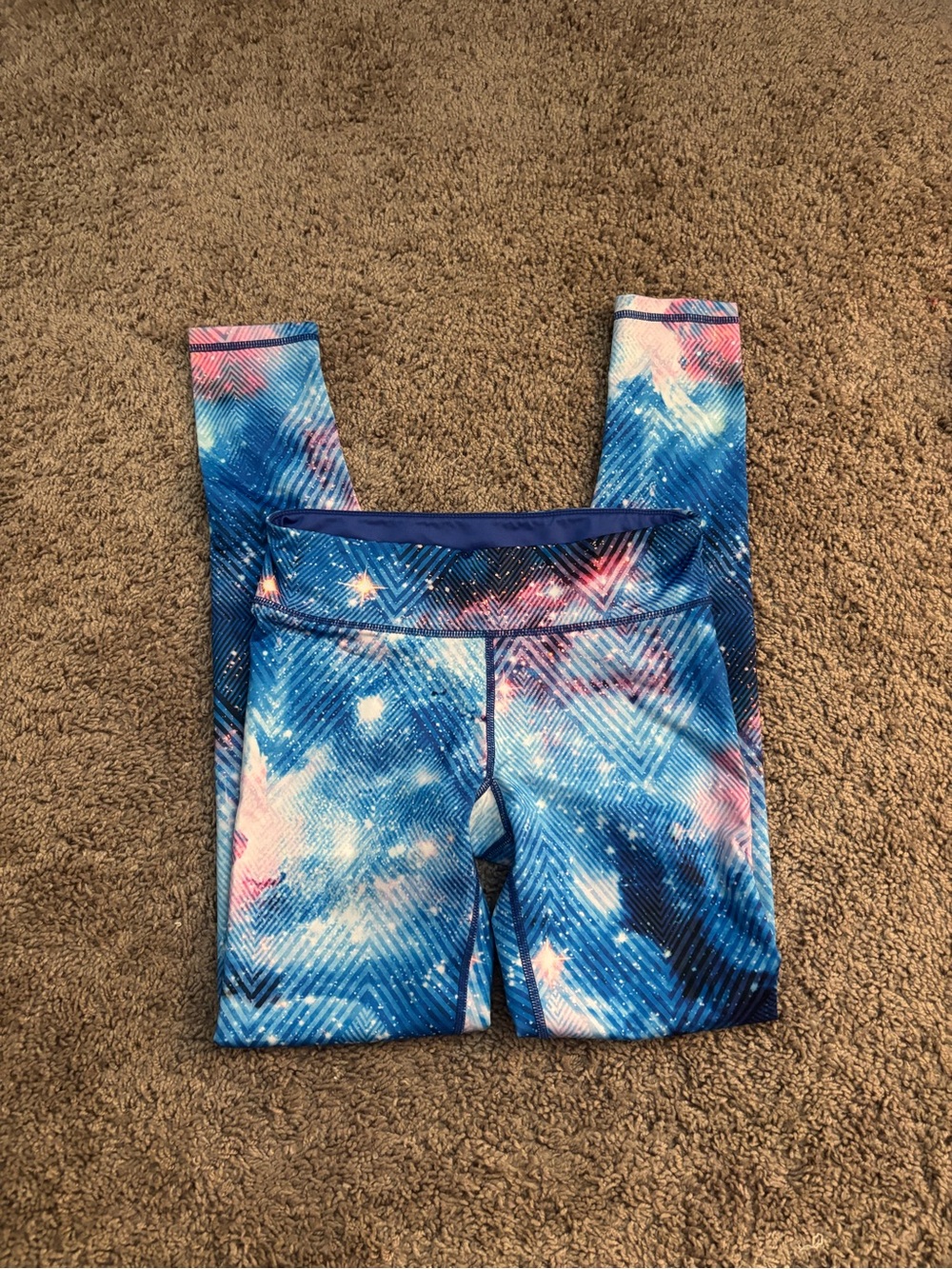 Aeropostale Blue and Pink Galaxy Leggings